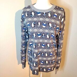 Hannah Andersson Winter Penguin Organic Cotton Pajama Top Size Medium